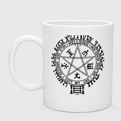 Кружка керамическая Hellsing Pentagram, цвет: белый