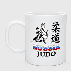 Кружка керамическая Russia Judo, цвет: белый