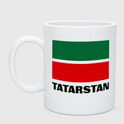 Кружка керамическая Флаг Татарстана, цвет: белый