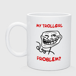 Кружка керамическая Trollcouple (мужская), цвет: белый