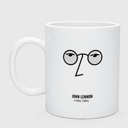 Кружка керамическая John Lennon: 1940-1980, цвет: белый