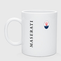 Кружка керамическая Maserati с лого, цвет: белый