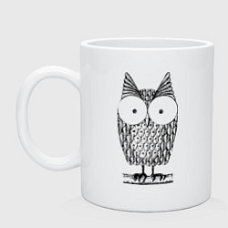 Кружка керамическая Owl grafic, цвет: белый