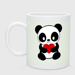 Кружка керамическая Пандочка с сердцем, цвет: фосфор