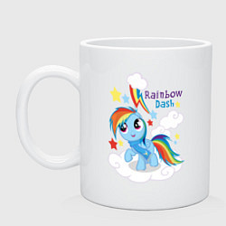 Кружка керамическая Rainbow Dash, цвет: белый