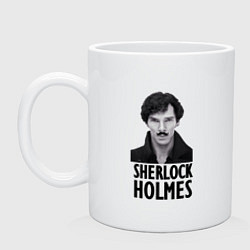 Кружка керамическая Sherlock Holmes, цвет: белый