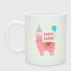 Кружка керамическая Party Llama, цвет: фосфор