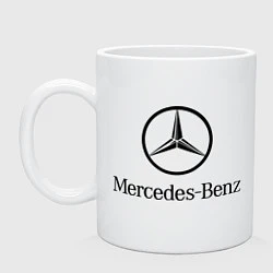 Кружка керамическая Logo Mercedes-Benz, цвет: белый
