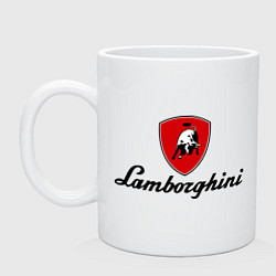 Кружка керамическая Logo lamborghini, цвет: белый