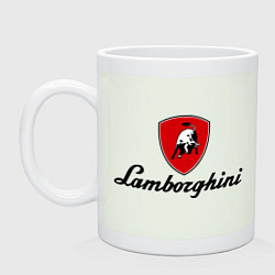 Кружка керамическая Logo lamborghini, цвет: фосфор