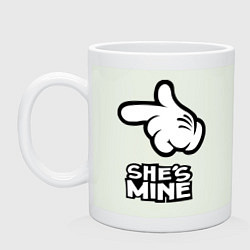 Кружка керамическая She's mine hand, цвет: фосфор