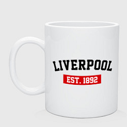 Кружка керамическая FC Liverpool Est. 1892, цвет: белый