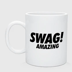 Кружка керамическая Swag Amazing, цвет: белый