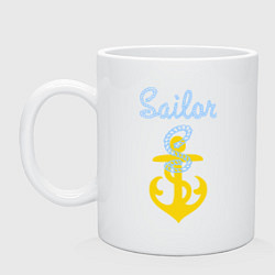 Кружка керамическая Sailor, цвет: белый