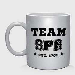 Кружка керамическая Team SPB est. 1703, цвет: серебряный