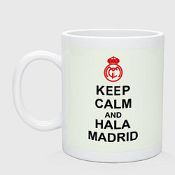 Кружка керамическая Keep Calm & Hala Madrid, цвет: фосфор