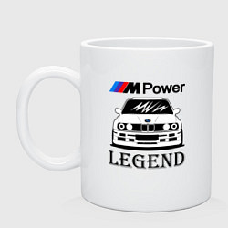 Кружка керамическая BMW Power LEGEND, цвет: белый