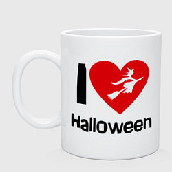 Кружка керамическая I love halloween (Я люблю хэллоуин), цвет: белый