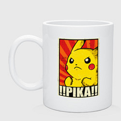 Кружка керамическая Pikachu: Pika Pika, цвет: белый