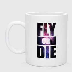 Кружка керамическая Fly or Die: Space цвета белый — фото 1