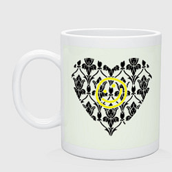 Кружка керамическая Шерлок Сердце и Смайлик, цвет: фосфор