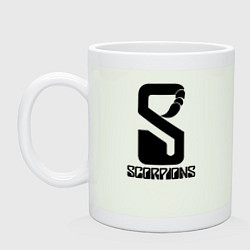 Кружка керамическая Scorpions logo, цвет: фосфор