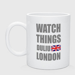 Кружка керамическая Watch Things Duliu London, цвет: белый