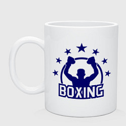 Кружка керамическая Boxing Star, цвет: белый