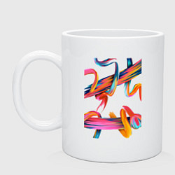 Кружка керамическая Извилины, цвет: белый