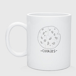 Кружка керамическая Cookies, цвет: белый