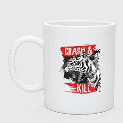 Кружка керамическая Crash & Kill, цвет: белый