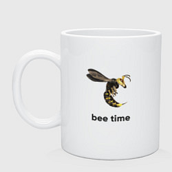 Кружка керамическая Bee time, цвет: белый