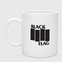 Кружка керамическая Black Flag, цвет: белый