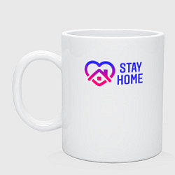 Кружка керамическая Сидим Дома, цвет: белый