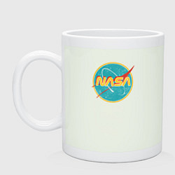 Кружка керамическая NASA винтажный логотип, цвет: фосфор