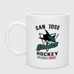 Кружка керамическая SAN JOSE SHARKS, цвет: белый