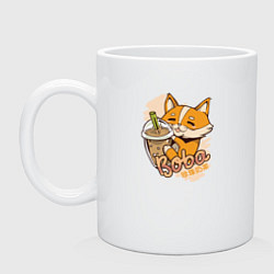 Кружка керамическая Корги коктейль, цвет: белый