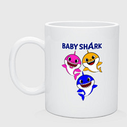 Кружка керамическая Baby Shark, цвет: белый