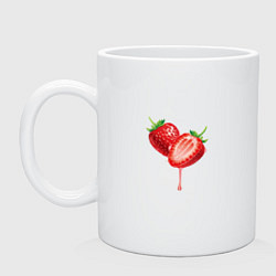 Кружка керамическая Strawberry, цвет: белый