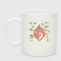 Кружка керамическая Влюблённые лисички акварелью, цвет: фосфор