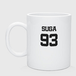 Кружка керамическая BTS - Suga 93, цвет: белый