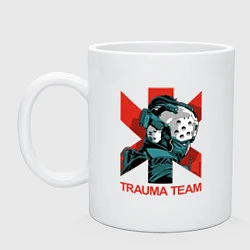Кружка керамическая TRAUMA TEAM Cyberpunk 2077, цвет: белый