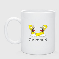 Кружка керамическая Shut up!, цвет: белый