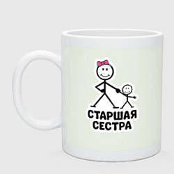 Кружка керамическая Старшая сестра, цвет: фосфор