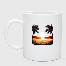 Кружка керамическая Beach, цвет: белый