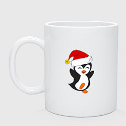 Кружка керамическая Happy Pinguin, цвет: белый