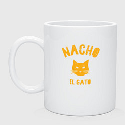 Кружка керамическая Nacho El Gato, цвет: белый