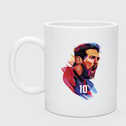 Кружка керамическая Lionel Messi Barcelona Argentina Football, цвет: белый