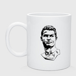 Кружка керамическая Ronaldo Manchester United Portugal, цвет: белый