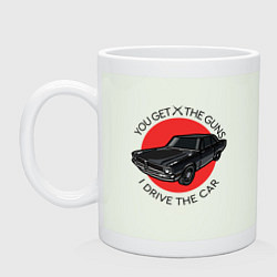Кружка керамическая You get the guns I drive the car Гай Ричи, цвет: фосфор
